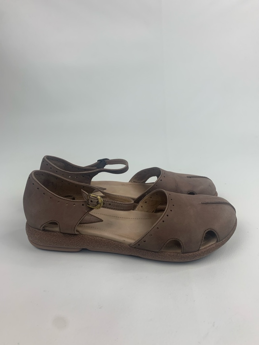 Dansko Brown Suede leather Ankle-Strap Mary Jane Comfort shoes Buckle size 8.5/9 - Picture 3 of 14